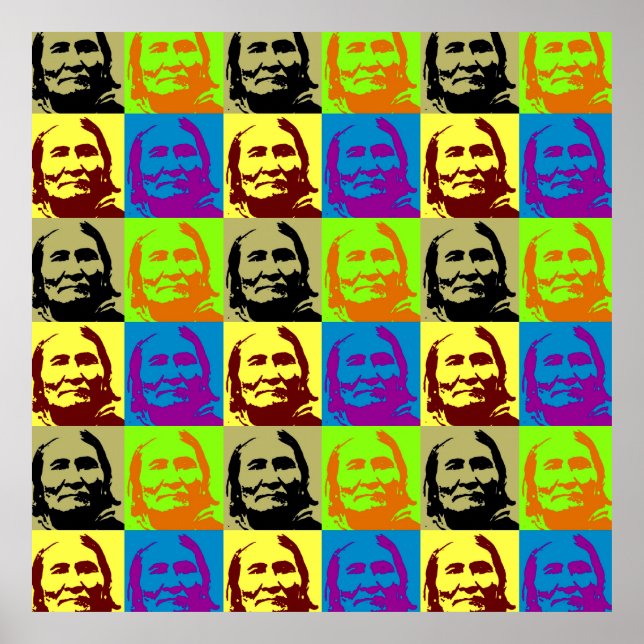 Poster de Geronimo Pop Art - Symbole Liberté & Pai (Devant)