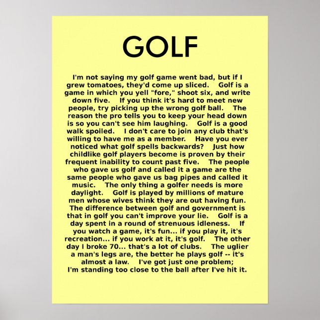 Poster de golf Funny Humour (Devant)