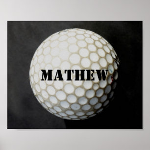 poster de golfeur personnalisation balle de golf