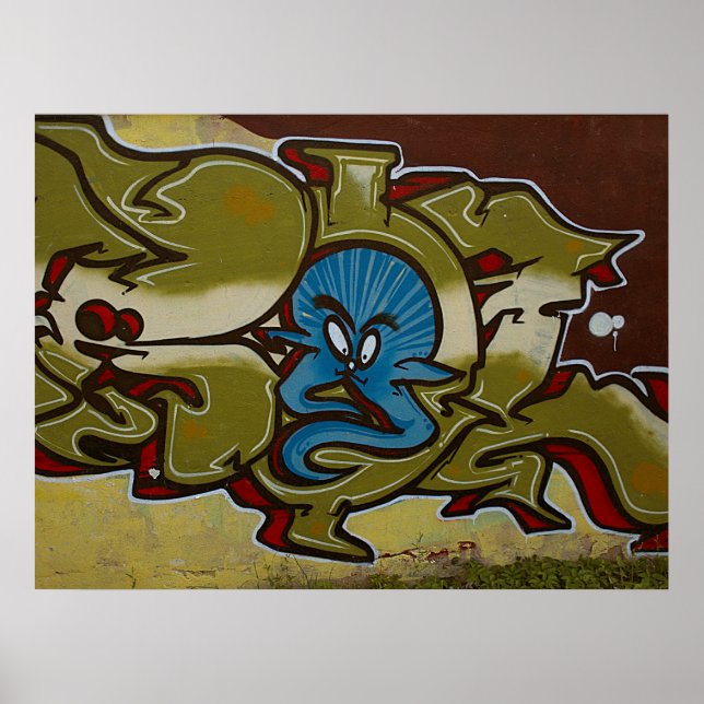 Poster de graffiti Little blue ghost (Devant)