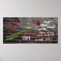 Poster de graffiti mur de briques