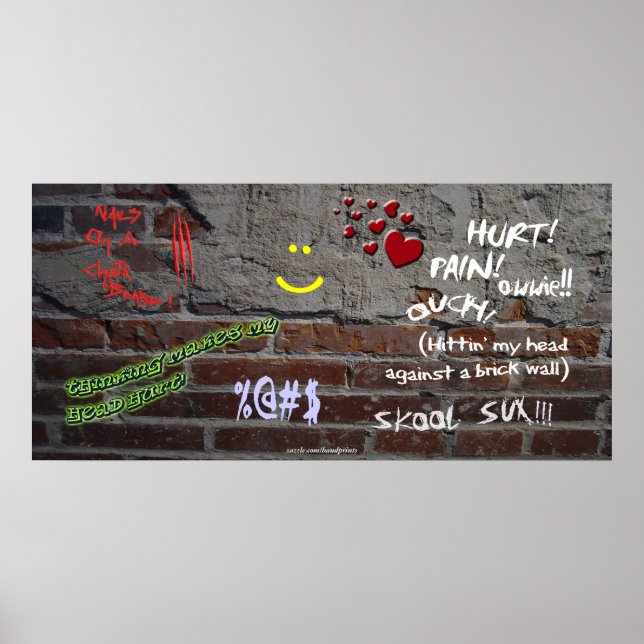 Poster de graffiti mur de briques (Devant)