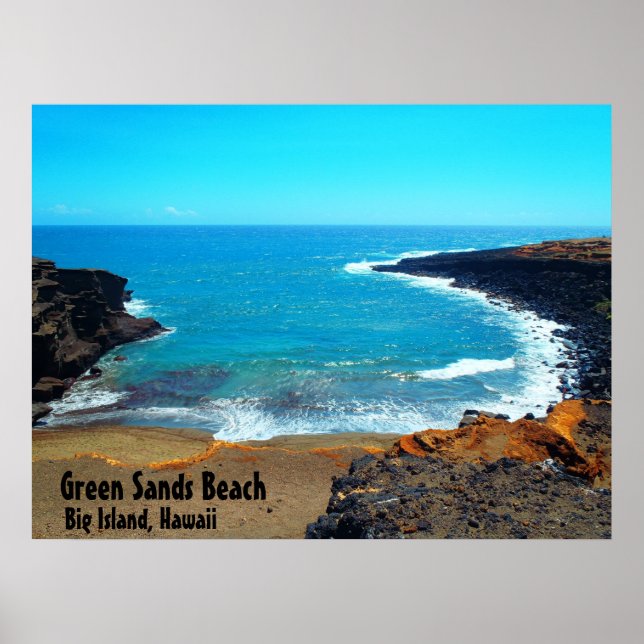 Poster de Green Sands Beach grande île Hawaii (Devant)