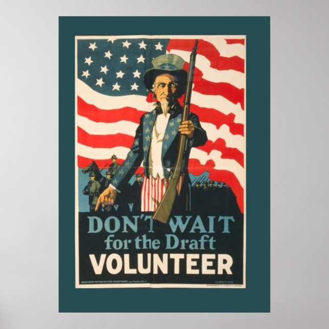 Poster de guerre volontaire de l'oncle vintage Sam (Devant)