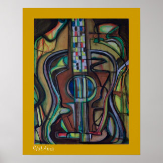 Poster de guitare Abstraite par ValAries
