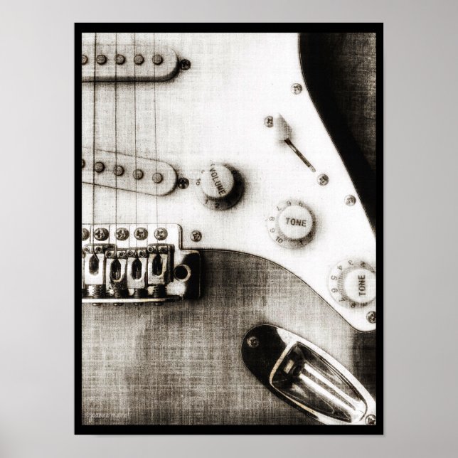 Poster de guitare électrique Sketchy (Devant)