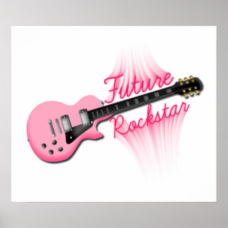Poster de guitare rose Rockstar