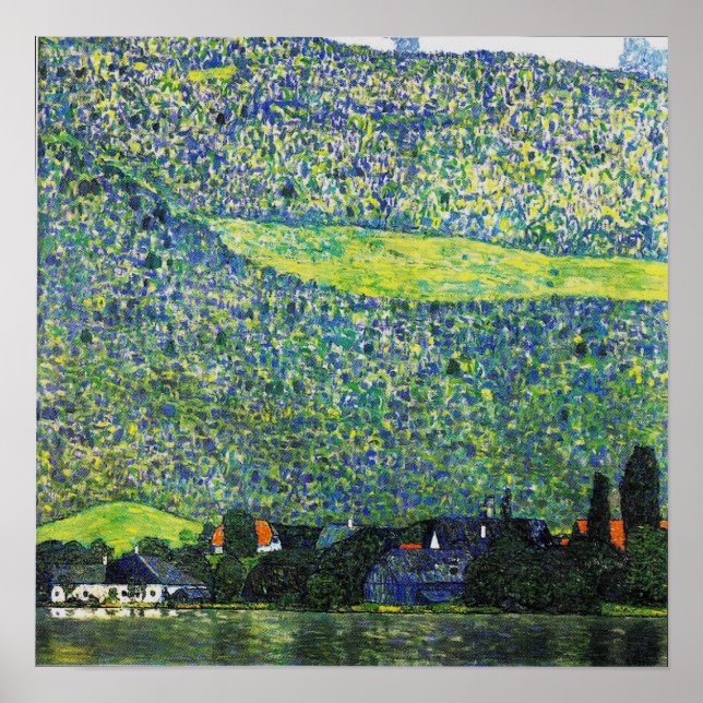 Poster de Gustav Klimt ~ Unterach sur le lac Atter (Devant)