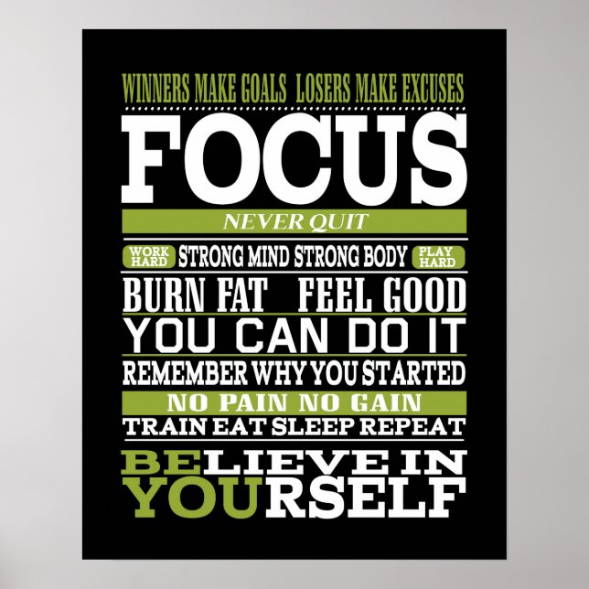 Poster de gym, Motivational Exercice entraîneur pe (Devant)