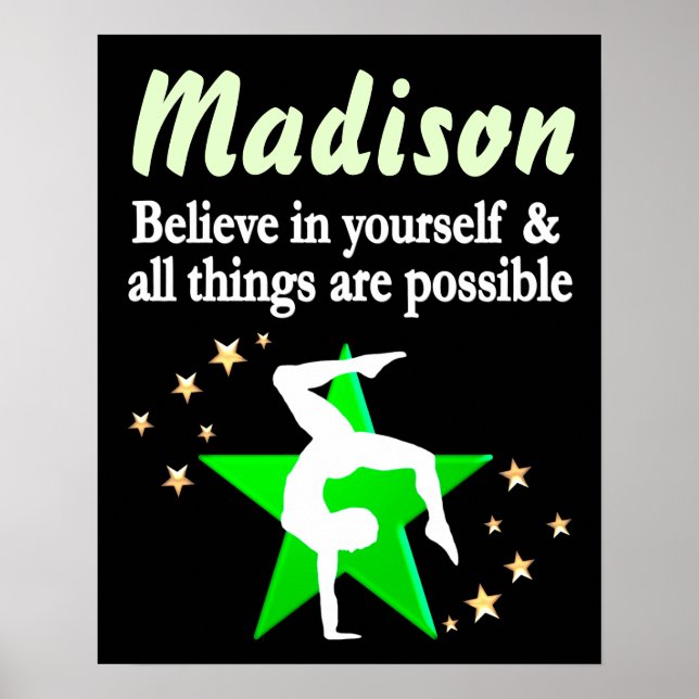 POSTER DE GYMNASTIQUE PERSONNALISÉ VERT INSPIRATIO (Devant)