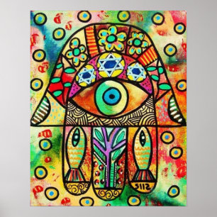 Poster de Hamsa Poisson Mer Morte