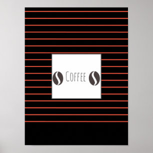 Poster de haricots de café Funky Plaque Red Stripe