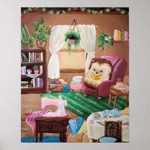Poster de Hérisson Hygge