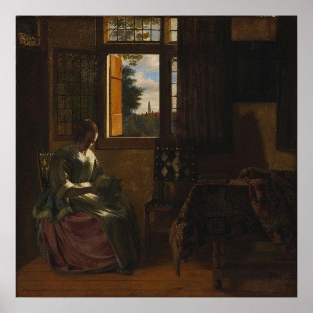 Poster De Hooch - Femme Lecture D'Une Lettre 1664 (Devant)