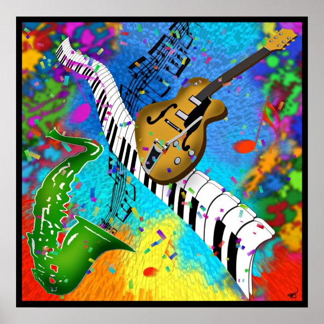 Poster de jazz psychédélique (Devant)