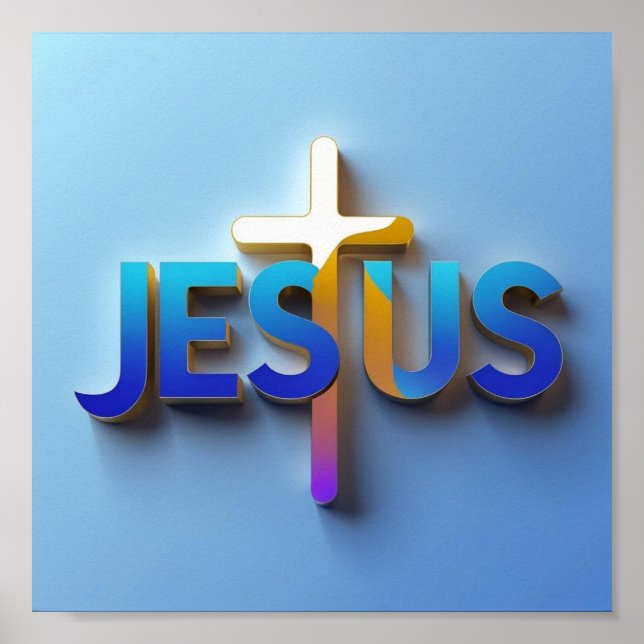 Poster de Jesus Word | Ai design Matte Mur Art Imp (Devant)
