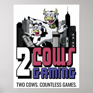 Poster de jeu de deux vaches