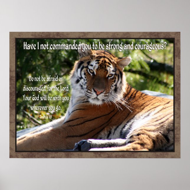 Poster de Joshua 1:9 Tiger (Devant)