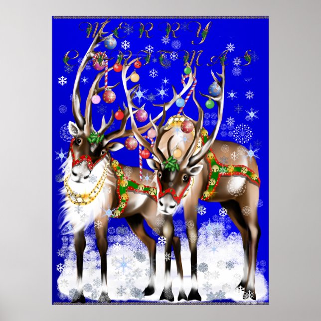 Poster de Joyeux rennes de Noël (Devant)