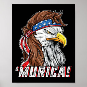 Poster De Juillet Bald Eagle Mullet Murica Usa Usa Merica