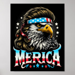 Poster De Juillet Patriotic Funny Eagle Juillet 4 Usa Mer