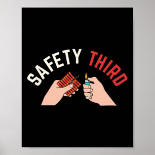 Poster De Juillet Patriotique Fireworks Safety Troisième
