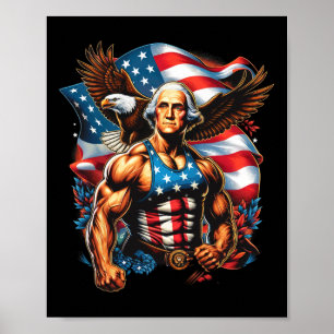 Poster De Juillet Patriotique Funny George Washington Jui