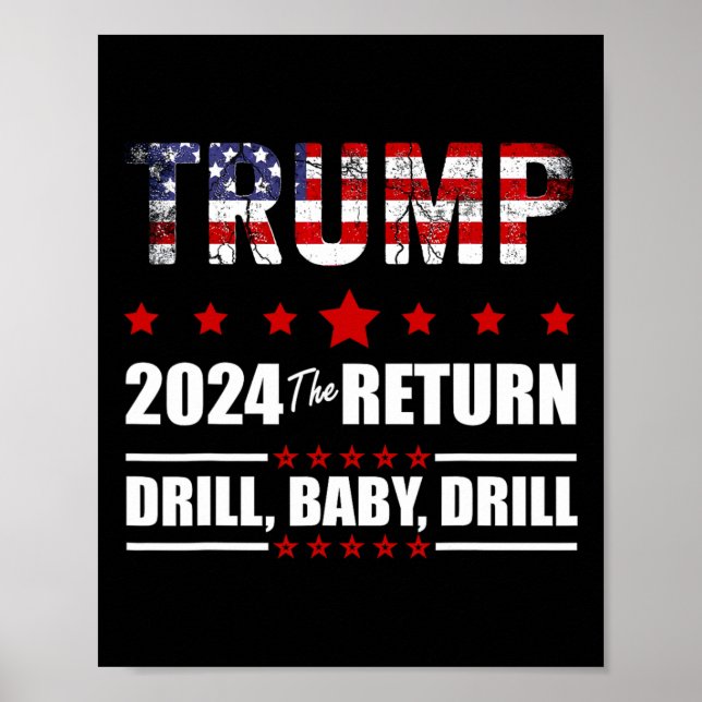 Poster De Juillet Trump 2024 Drill Ba (Devant)