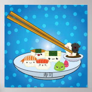 Poster de Kawaii Sushi Platter