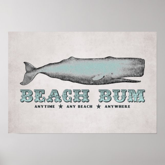 Poster de la baleine vintage (Devant)