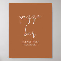Poster de la barre de pizza Boho Terracotta