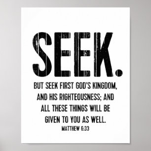 Poster de la Bible, Écriture Matthieu 6:33