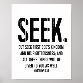 Poster de la Bible, Écriture Matthieu 6:33