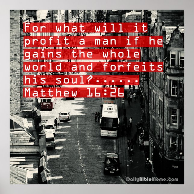 Poster de la Bible - Matthieu 16:26 (Devant)