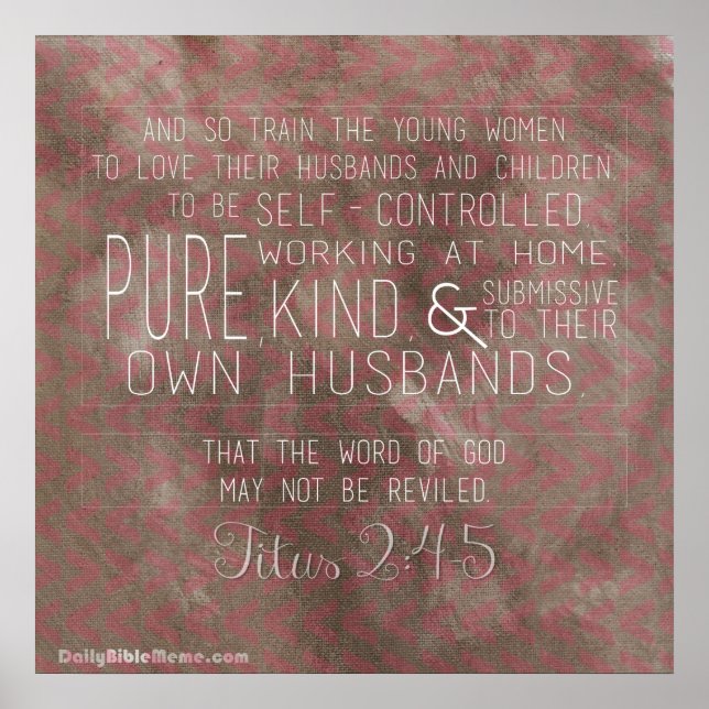 Poster de la Bible - Titus 2:4-5 (Devant)