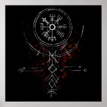 Poster de la boussole Vegvisir Norse