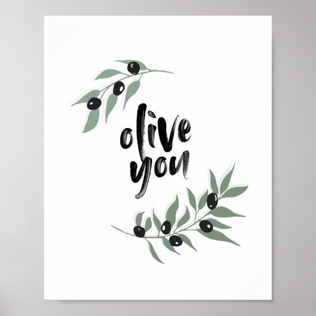 Poster de la Branche d'Olivier 'Olive You' | 8x10 (Devant)