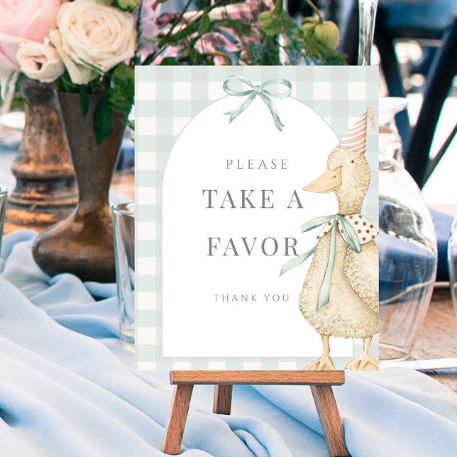Poster de la cagnotte One Silly Goose Favop (One Silly Goose Favor Tabletop Sign Poster)