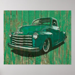 Poster de la camionnette Chevy après la guerre
