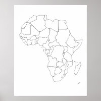 Poster de la carte africaine