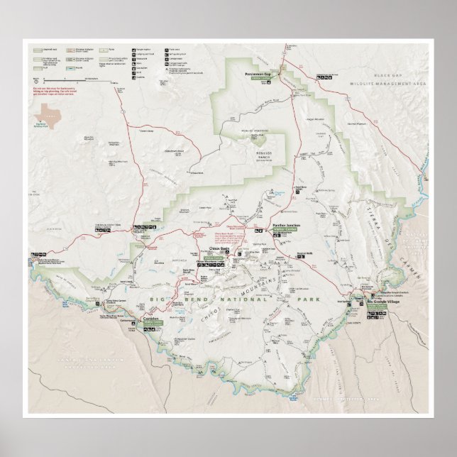 Poster de la carte Big Bend (Texas) (Devant)
