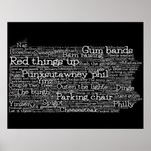 Poster de la carte d'art de Pennsylvanie USA Slang