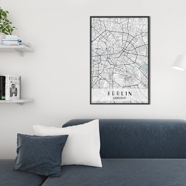 Poster de la carte de Berlin Allemagne (berlin germany map)