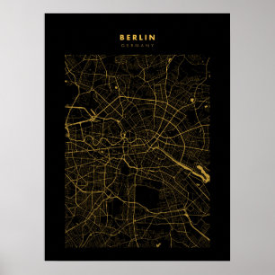 Poster de la carte de Berlin Dark Gold City