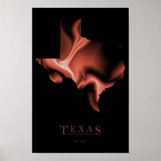 Poster de la carte de design du Texas