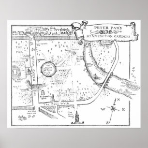 Poster de la carte de Kensington Gardens Peter Pan