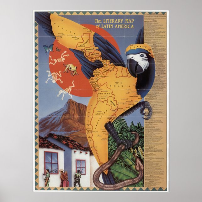 Poster de la carte de l'Amérique du Sud (Devant)