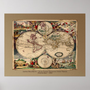 Poster de la carte de l'Ancien Monde Justus Dancke