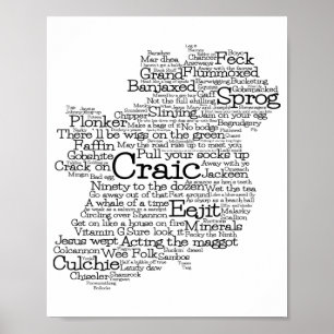 Poster de la carte de l'art en langue irlandaise