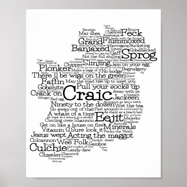 Poster de la carte de l'art en langue irlandaise (Devant)